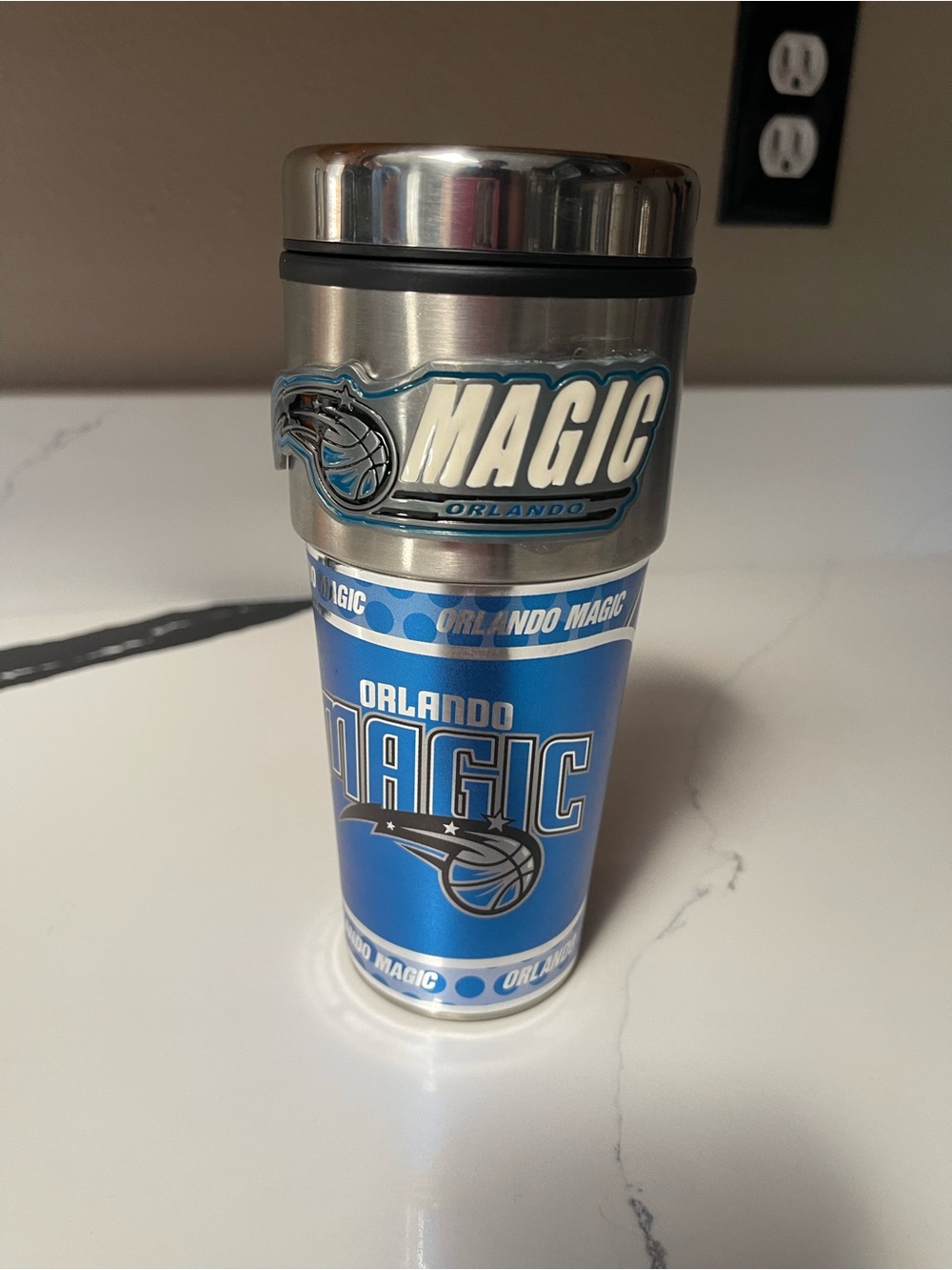 Orlando Magic Stainless Steel Travel Mug - Blue/Silver
